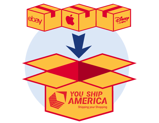 Separate purchases consolidated into one shipment